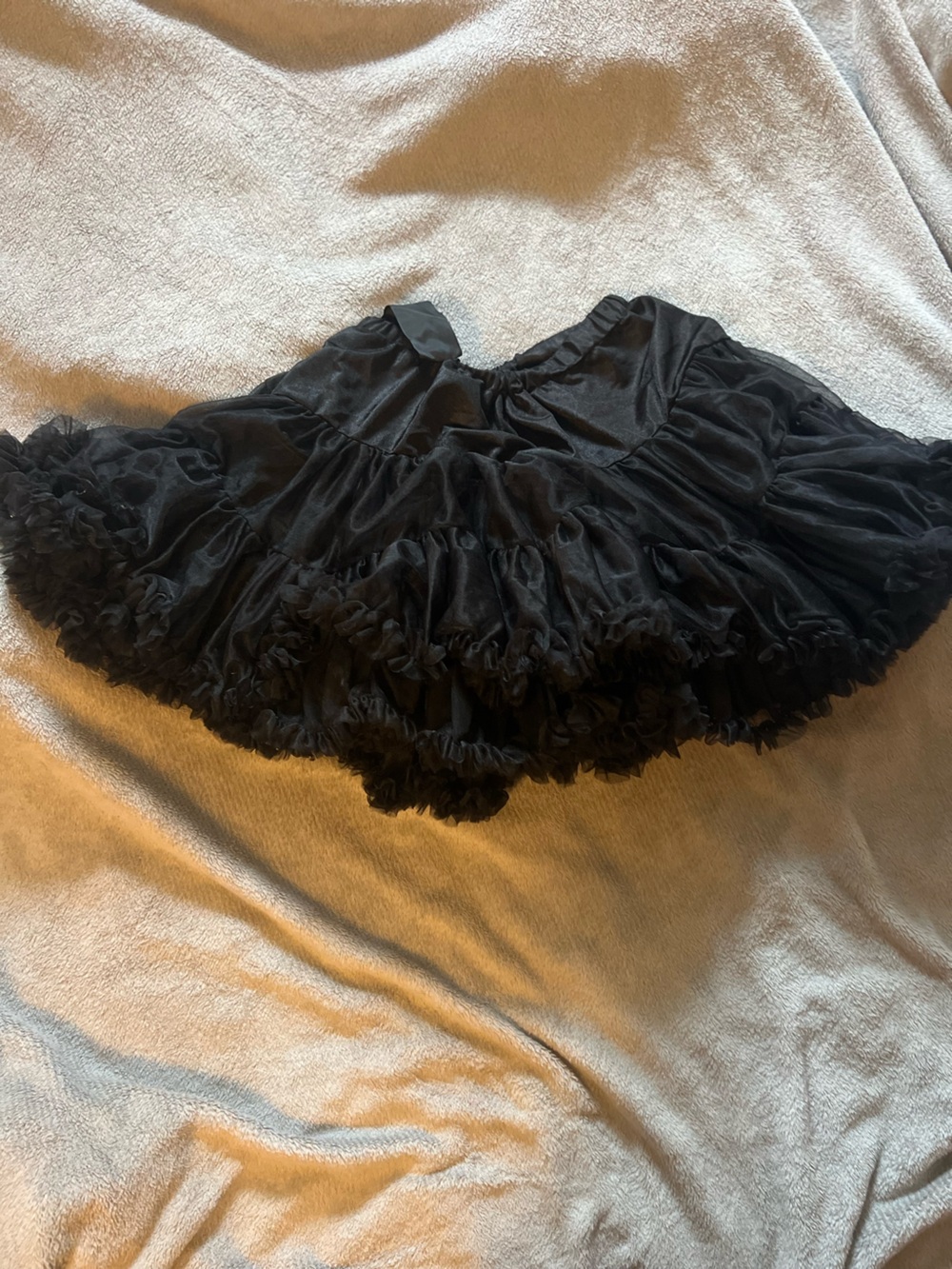 Widow Black Ruffled Satin Pettiskirt